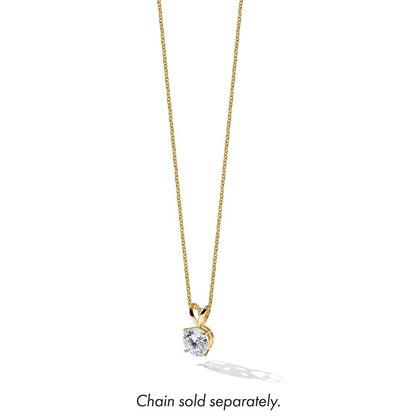 Lab Grown Diamond VS+ F+ Round Complete Four Prong Solitaire Pendant