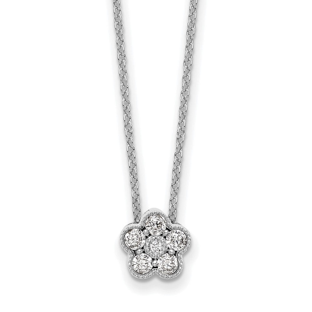 True Origin Lab Grown Diamond VS+ F+ Complete 18 in Floral Necklace