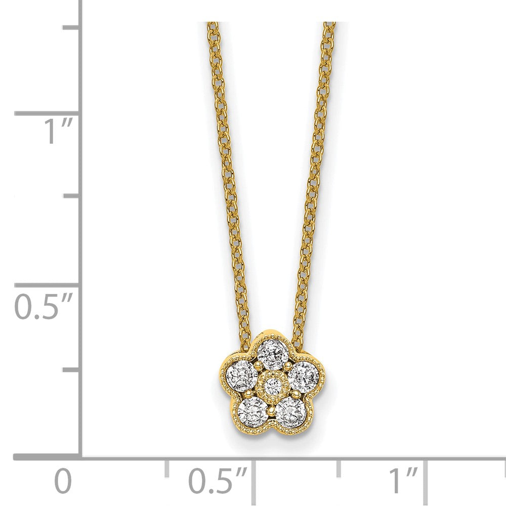 True Origin Lab Grown Diamond VS+ F+ Complete 18 in Floral Necklace