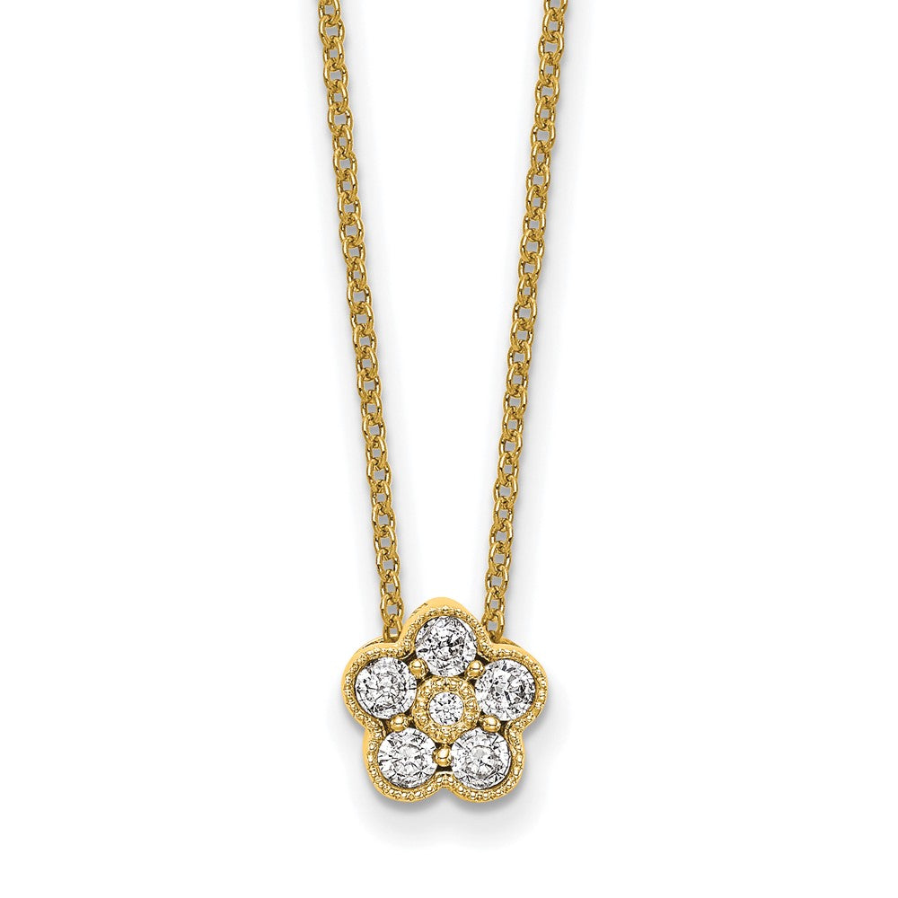 True Origin Lab Grown Diamond VS+ F+ Complete 18 in Floral Necklace