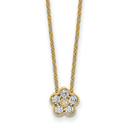 True Origin Lab Grown Diamond VS+ F+ Complete 18 in Floral Necklace
