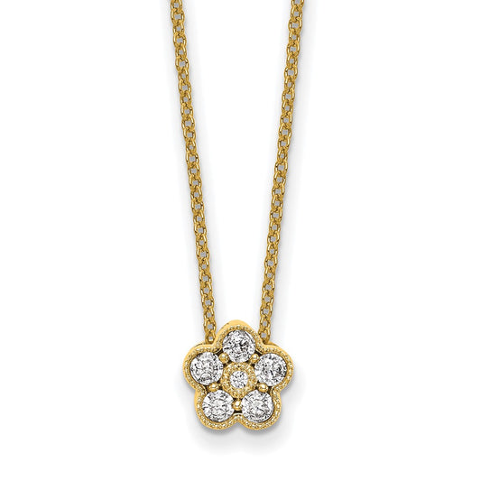 True Origin Lab Grown Diamond VS+ F+ Complete 18 in Floral Necklace