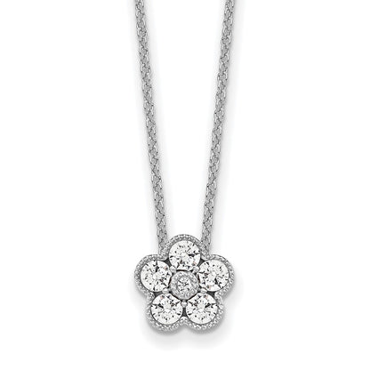 True Origin Lab Grown Diamond VS+ F+ Complete 18 in Floral Necklace