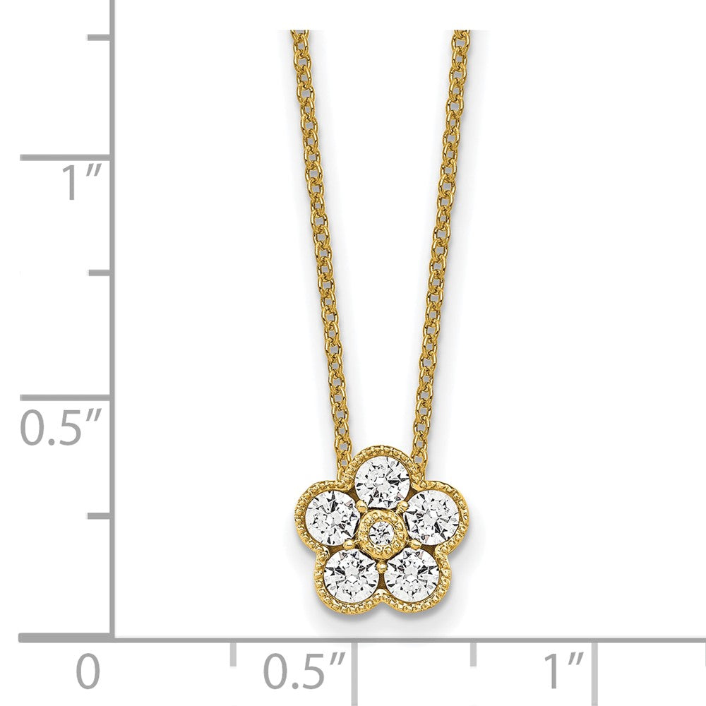 True Origin Lab Grown Diamond VS+ F+ Complete 18 in Floral Necklace