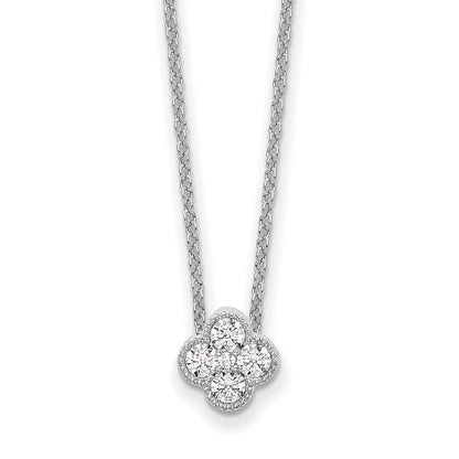 True Origin Lab Grown Diamond VS+ F+ Complete 18 in Bloom Floral Necklace