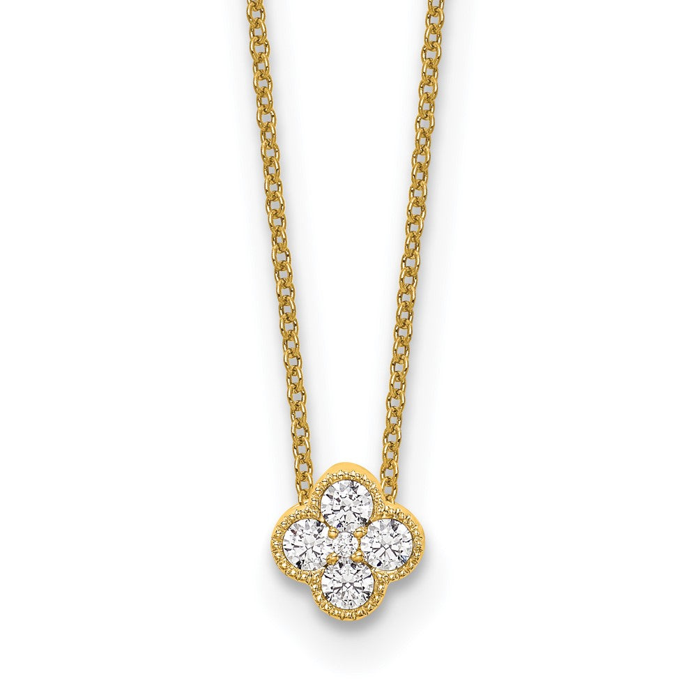 True Origin Lab Grown Diamond VS+ F+ Complete 18 in Bloom Floral Necklace