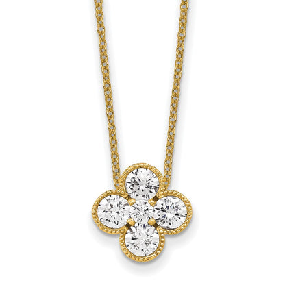 True Origin Lab Grown Diamond VS+ F+ Complete 18 in Bloom Floral Necklace