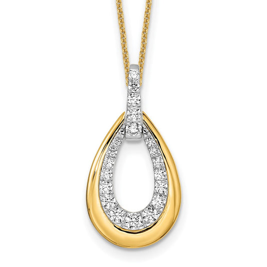 True Origin and Lab Grown Diamond VS+ F+ 18 in Complete Teardrop Necklace