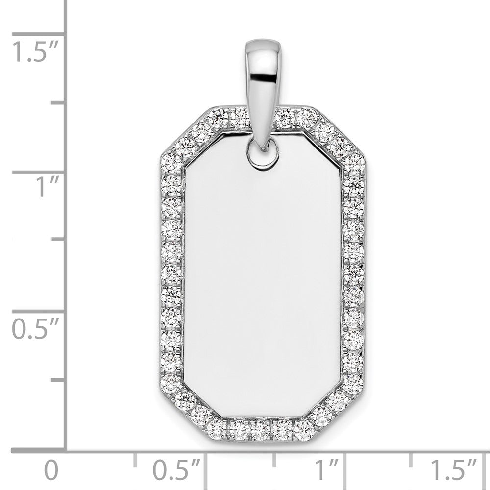 True Origin Men's Lab Grown Diamond VS+ F+ Complete Dog Tag Pendant