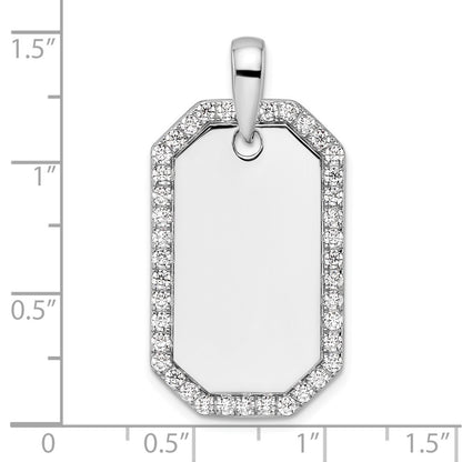 True Origin Men's Lab Grown Diamond VS+ F+ Complete Dog Tag Pendant