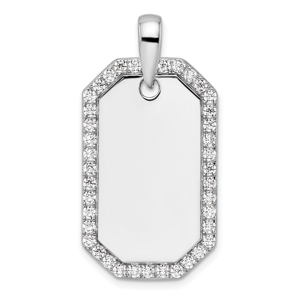 True Origin Men's Lab Grown Diamond VS+ F+ Complete Dog Tag Pendant