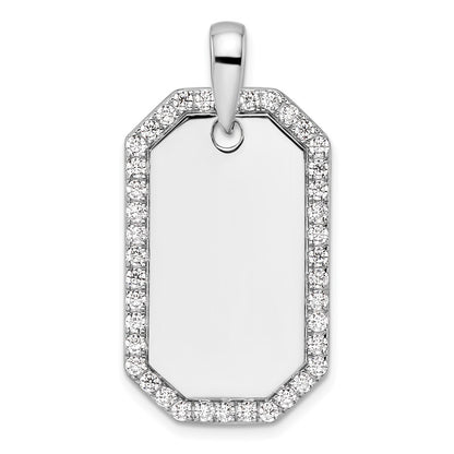True Origin Men's Lab Grown Diamond VS+ F+ Complete Dog Tag Pendant