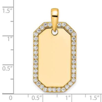 True Origin Men's Lab Grown Diamond VS+ F+ Complete Dog Tag Pendant