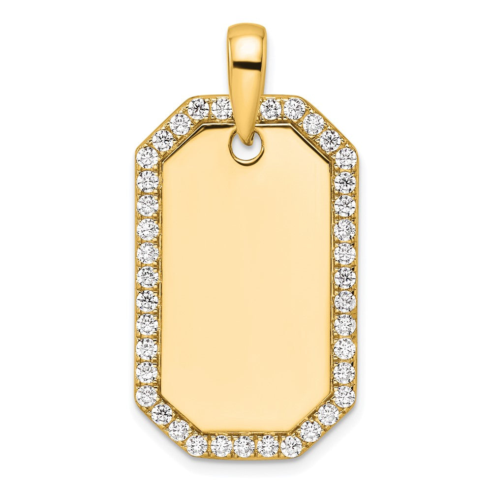 True Origin Men's Lab Grown Diamond VS+ F+ Complete Dog Tag Pendant