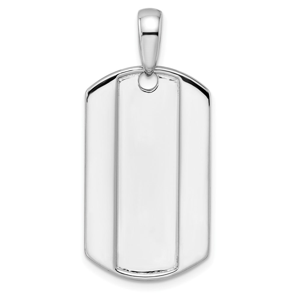 True Origin Men's Lab Grown Diamond VS+ F+ Complete Dog Tag Pendant