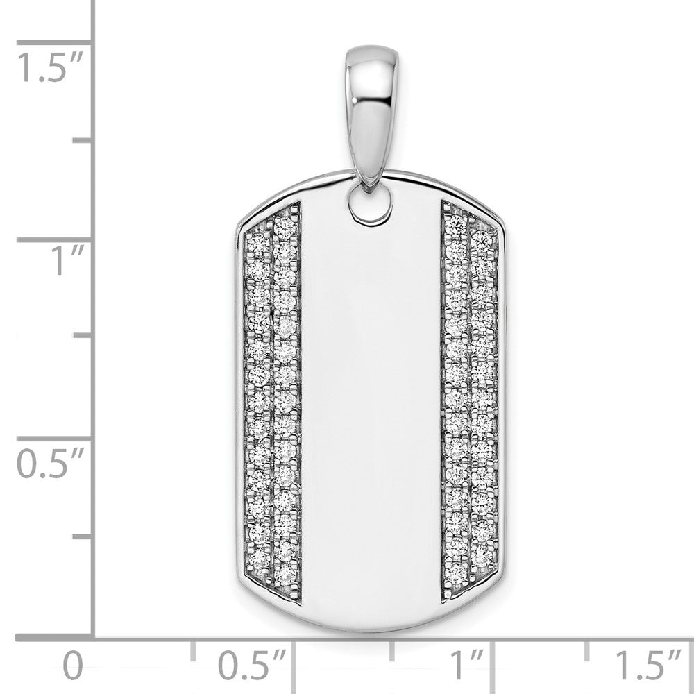 True Origin Men's Lab Grown Diamond VS+ F+ Complete Dog Tag Pendant