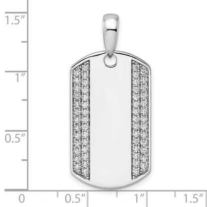 True Origin Men's Lab Grown Diamond VS+ F+ Complete Dog Tag Pendant