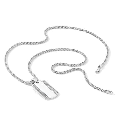 True Origin Men's Lab Grown Diamond VS+ F+ Complete Dog Tag Pendant