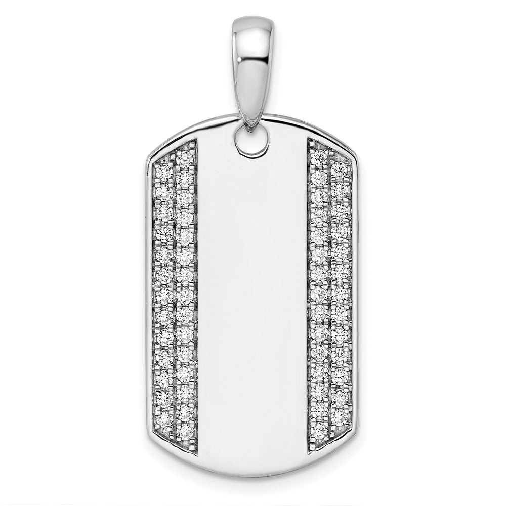 True Origin Men's Lab Grown Diamond VS+ F+ Complete Dog Tag Pendant