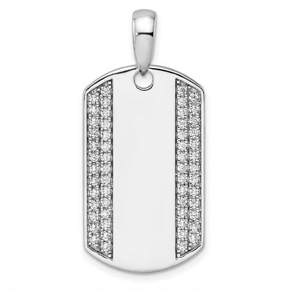 True Origin Men's Lab Grown Diamond VS+ F+ Complete Dog Tag Pendant