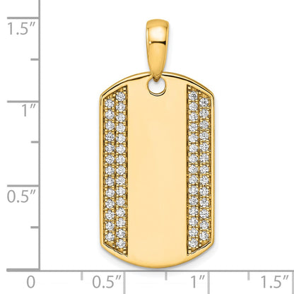 True Origin Men's Lab Grown Diamond VS+ F+ Complete Dog Tag Pendant