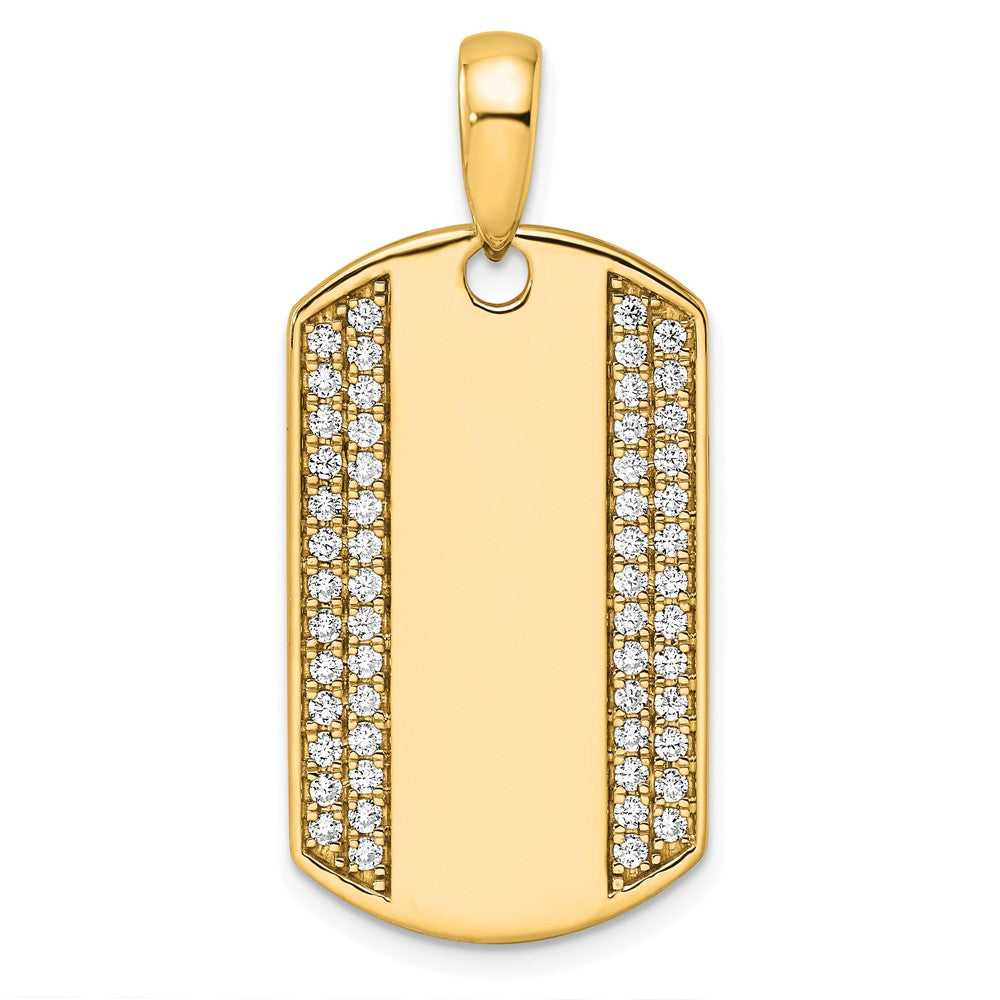 True Origin Men's Lab Grown Diamond VS+ F+ Complete Dog Tag Pendant