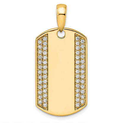 True Origin Men's Lab Grown Diamond VS+ F+ Complete Dog Tag Pendant
