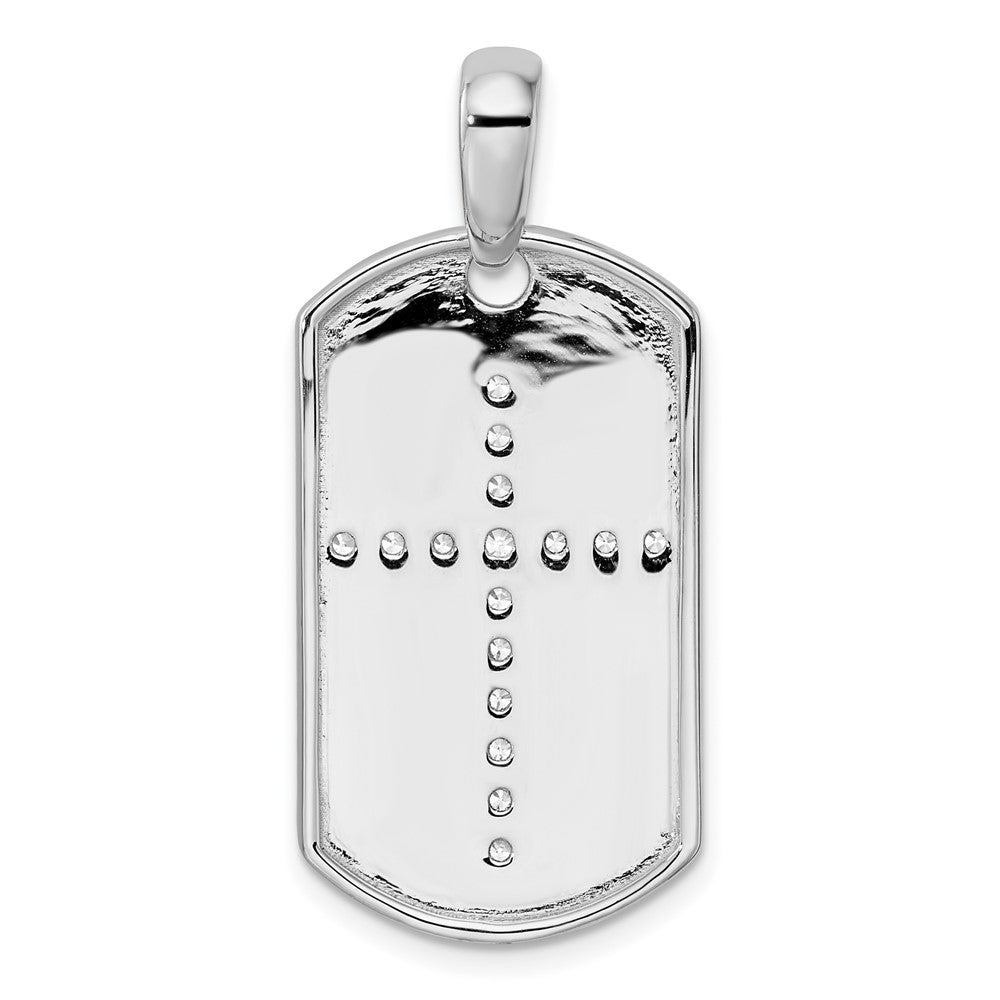 True Origin Men's Lab Grown Diamond VS+ F+ Complete Cross Dog Tag Pendant