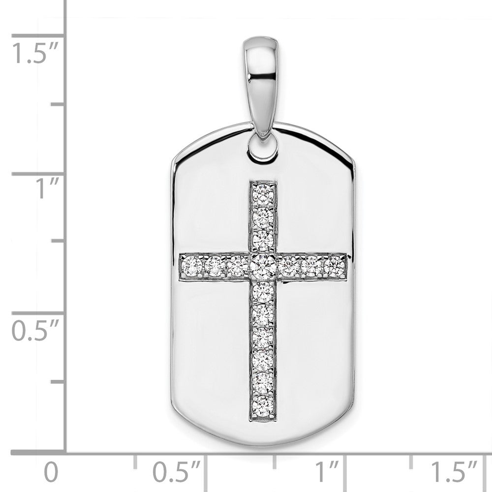 True Origin Men's Lab Grown Diamond VS+ F+ Complete Cross Dog Tag Pendant
