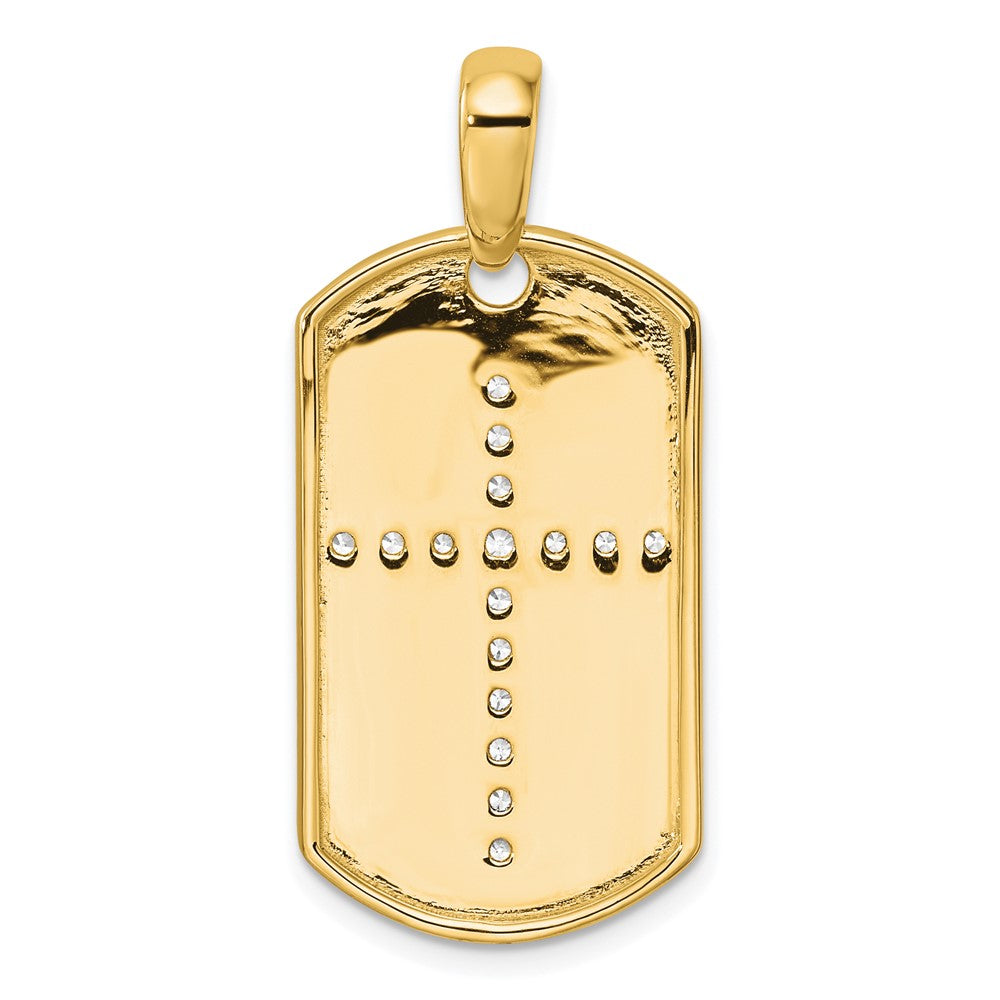 True Origin Men's Lab Grown Diamond VS+ F+ Complete Cross Dog Tag Pendant