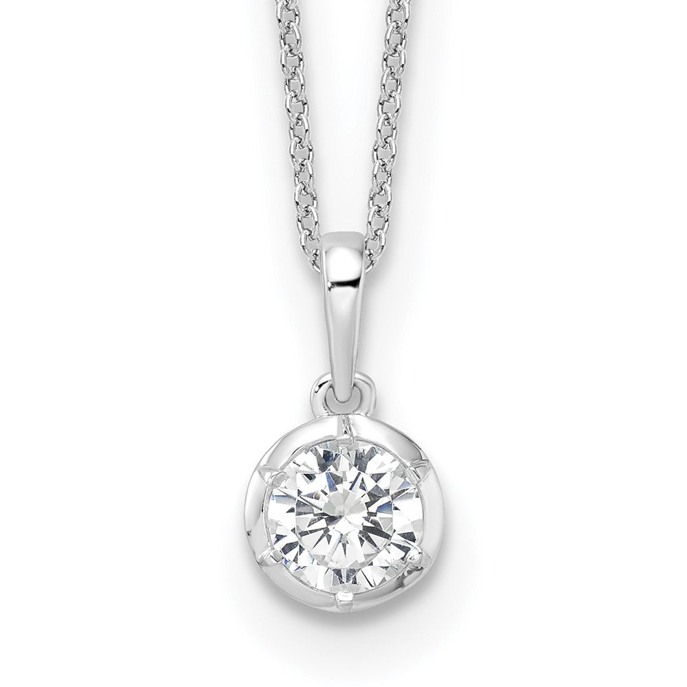 True Origin Lab Grown Diamond VS+ F+ Complete 18 in Round Solitaire Necklace