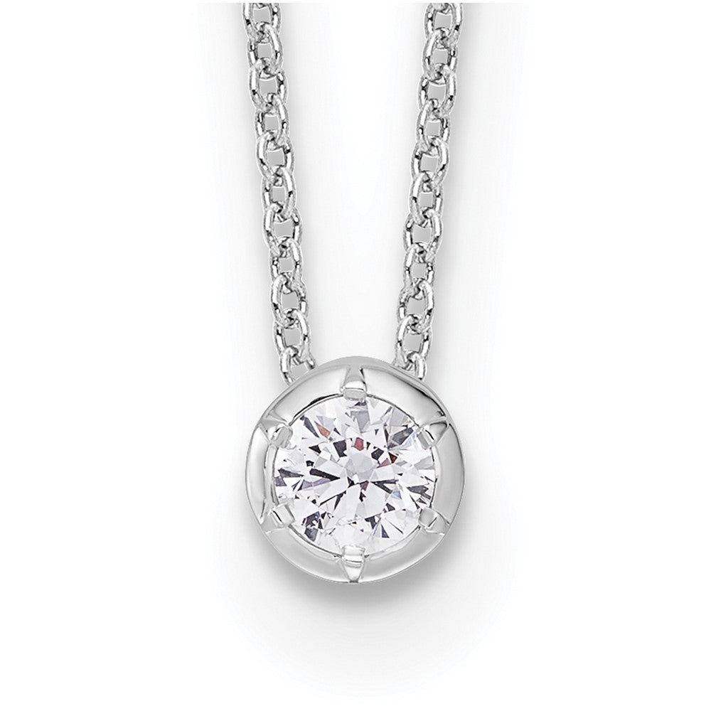 True Origin Lab Grown Diamond VS+ F+ Complete 18 in Round Solitaire Necklace