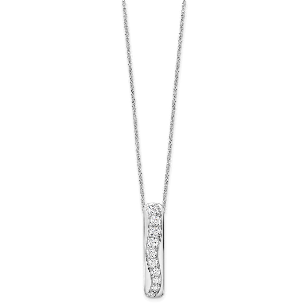 True Origin Lab Grown Diamond VS+ F+ 18 in Complete Vertical Bar Slide Necklace