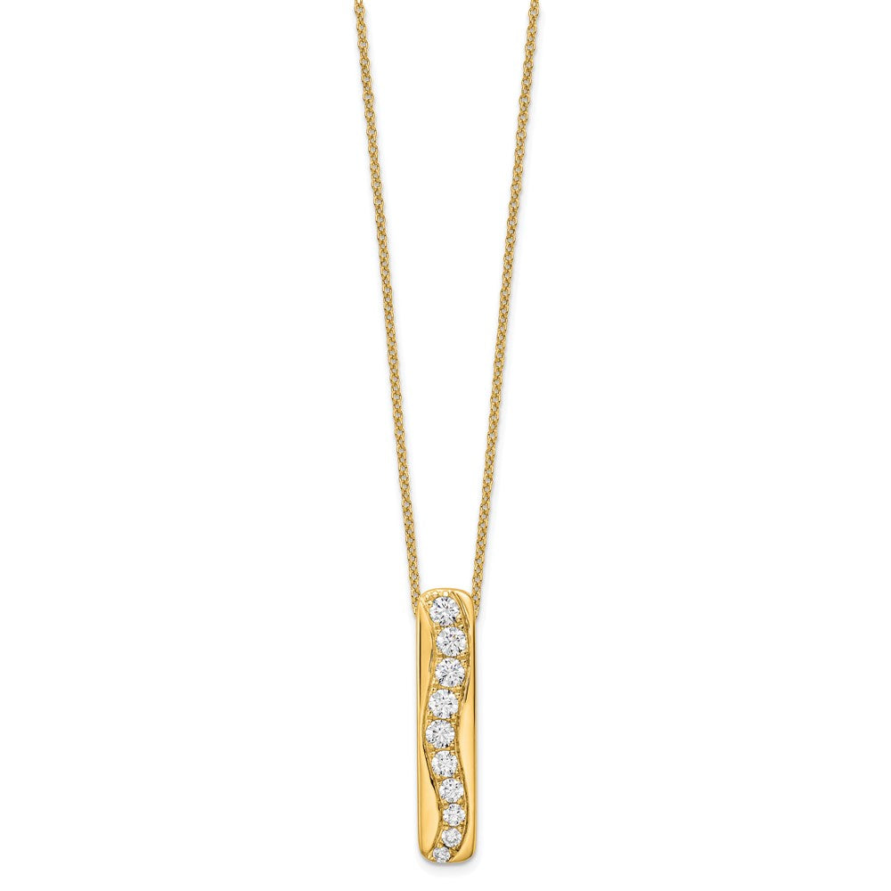 True Origin Lab Grown Diamond VS+ F+ 18 in Complete Vertical Bar Slide Necklace