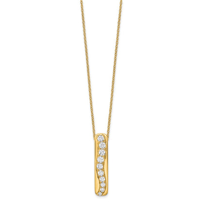 True Origin Lab Grown Diamond VS+ F+ 18 in Complete Vertical Bar Slide Necklace