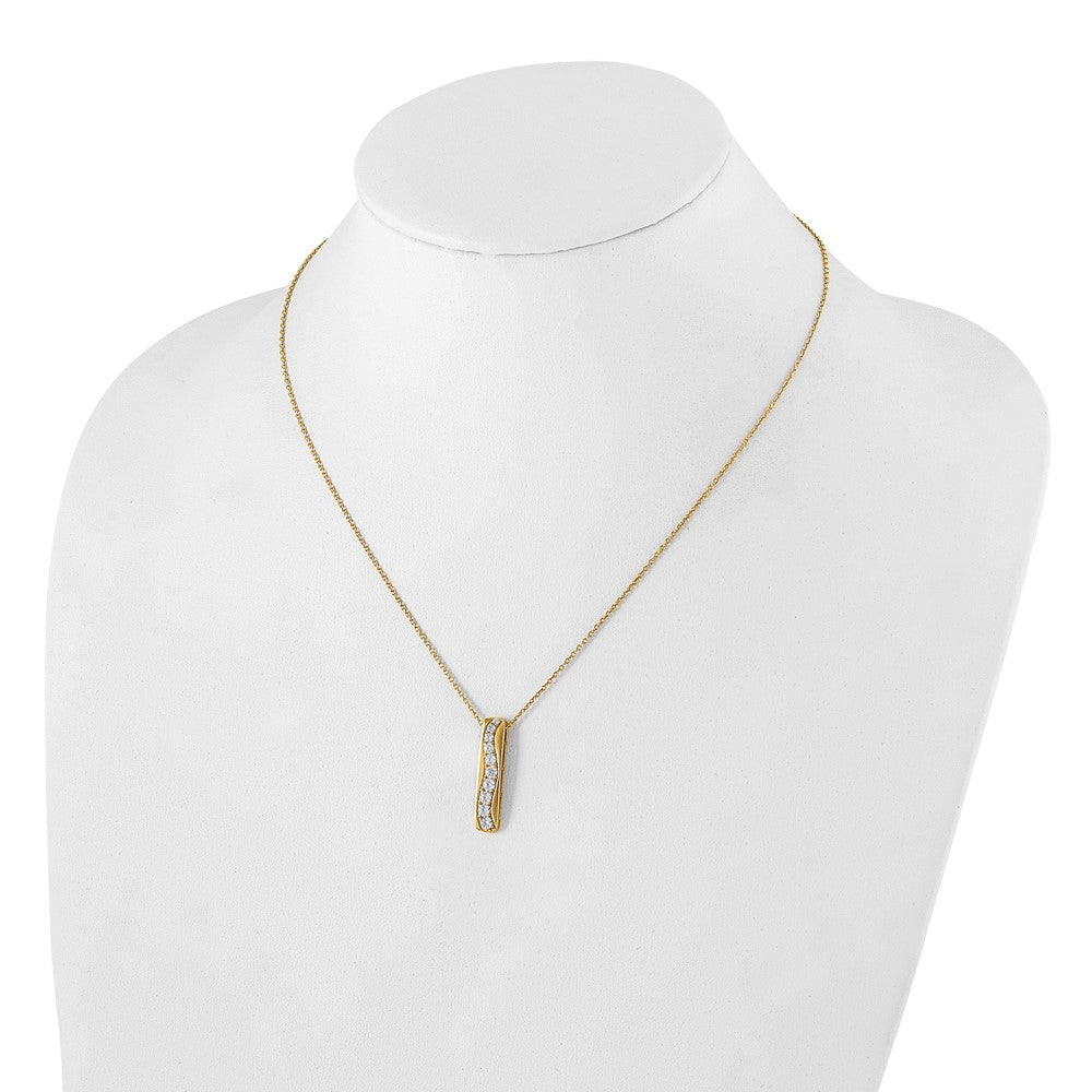 True Origin Lab Grown Diamond VS+ F+ 18 in Complete Vertical Bar Slide Necklace