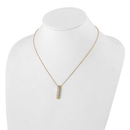 True Origin Lab Grown Diamond VS+ F+ 18 in Complete Vertical Bar Slide Necklace