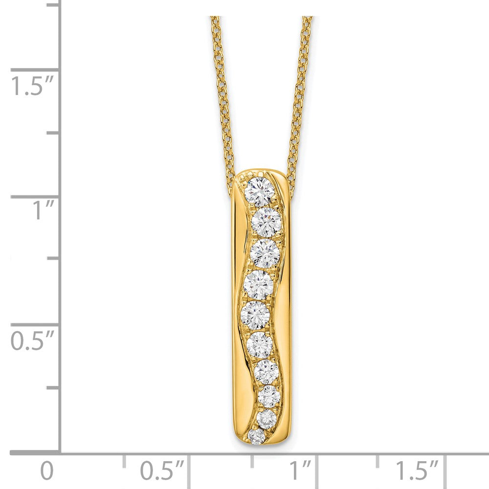True Origin Lab Grown Diamond VS+ F+ 18 in Complete Vertical Bar Slide Necklace