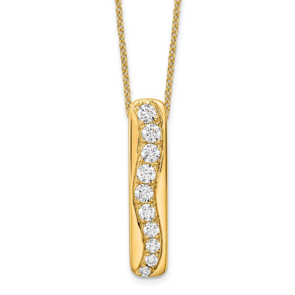 True Origin Lab Grown Diamond VS+ F+ 18 in Complete Vertical Bar Slide Necklace