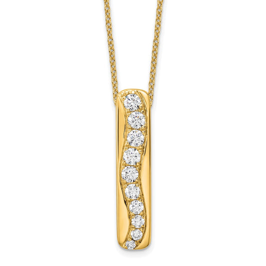 True Origin Lab Grown Diamond VS+ F+ 18 in Complete Vertical Bar Slide Necklace