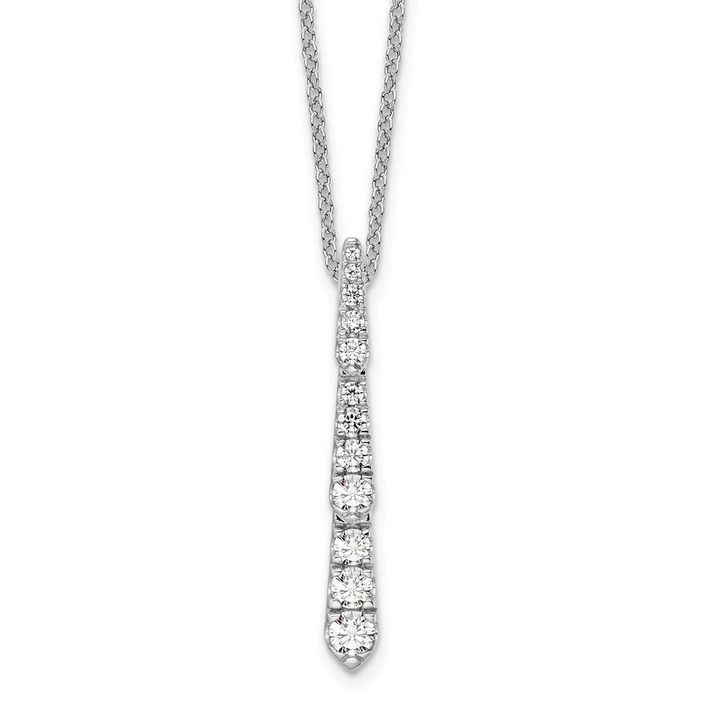 True Origin Lab Grown Diamond VS+ F+ 18 in Complete Vertical Bar Slide Necklace