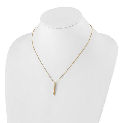 True Origin Lab Grown Diamond VS+ F+ 18 in Complete Vertical Bar Slide Necklace