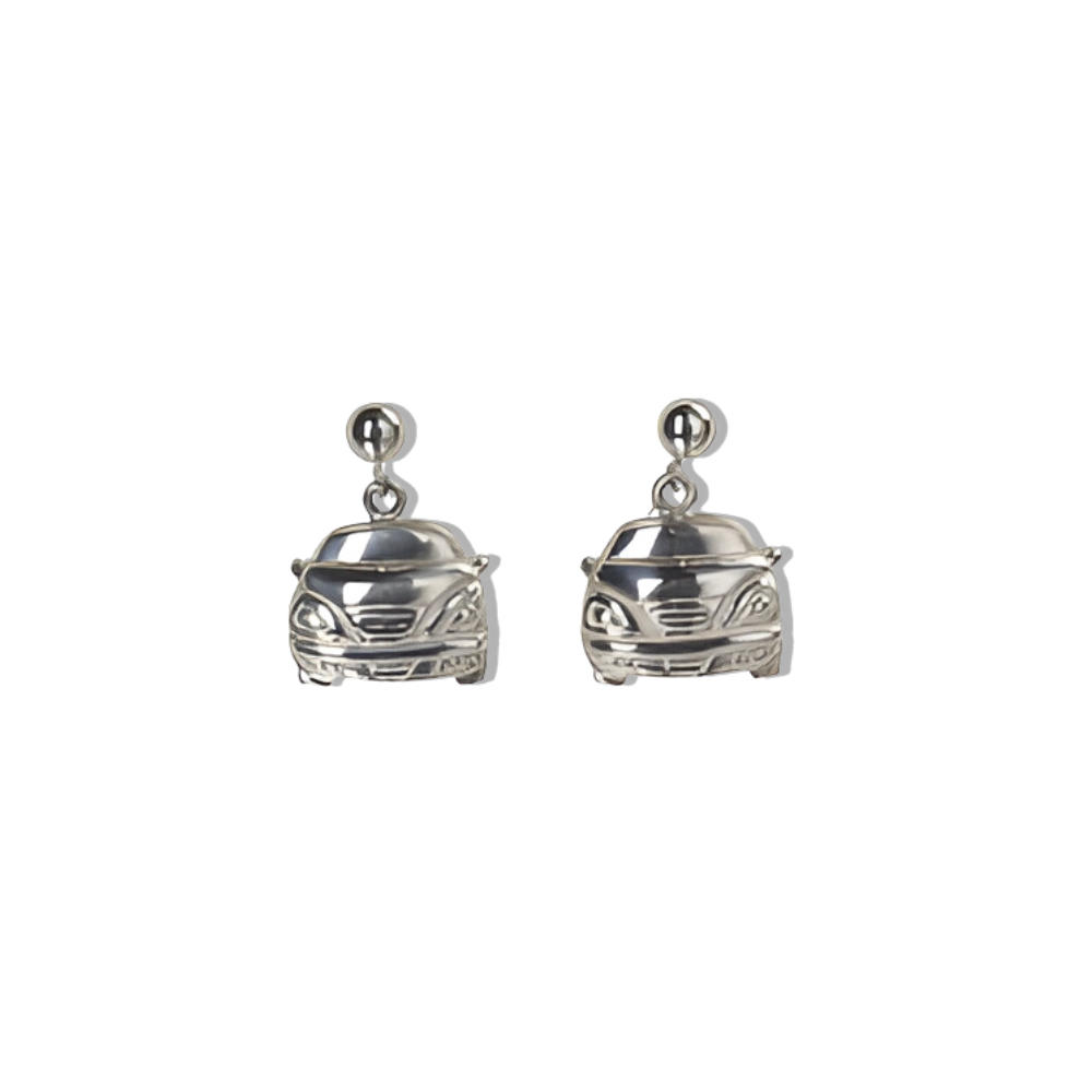 PT Front View Silver Ball Earrings