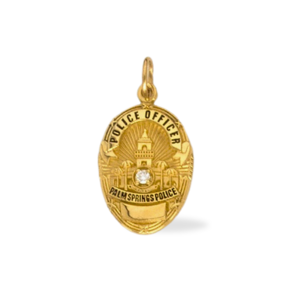 Palm Springs Police Department Medium Badge Pendant - Gold