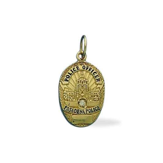 Pasadena Fire Department Small Badge Pendant - Gold