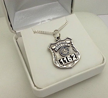 Peoria Illinois Police Department Badge Pendant