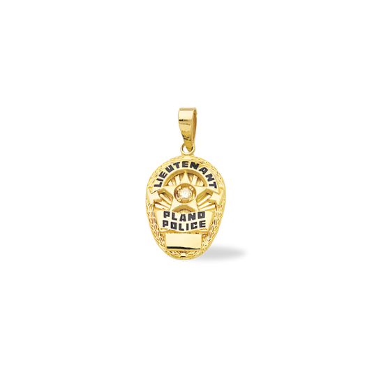 Plano Police Department Medium Badge Pendant - Gold & Two Tone