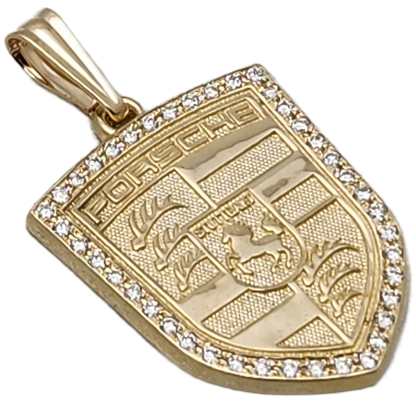 Custom Finest Porsche gold & diamond pendant