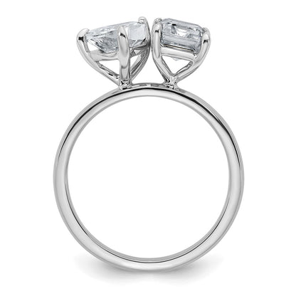 True Origin Lab Grown Diamond VS+ F+ Complete Pear and Emerald Two Stone Ring