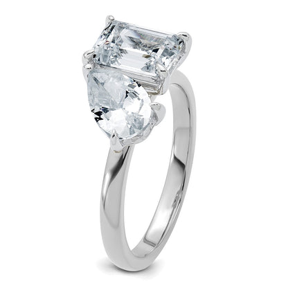 True Origin Lab Grown Diamond VS+ F+ Complete Pear and Emerald Two Stone Ring